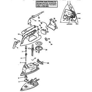 Replacement Parts Diagram and Parts List for X560TYPE1  Black and Decker Iron